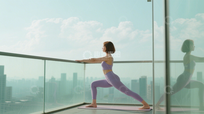 高清大图下载【趣麦麦图】天台瑜伽健康之约3