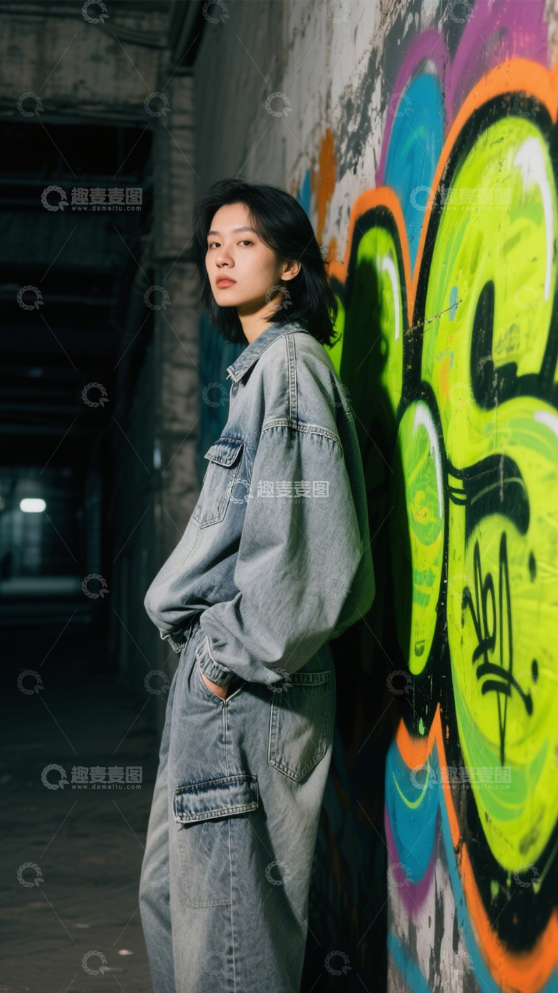 高清大图下载【趣麦麦图】涂鸦墙人像潮流风2