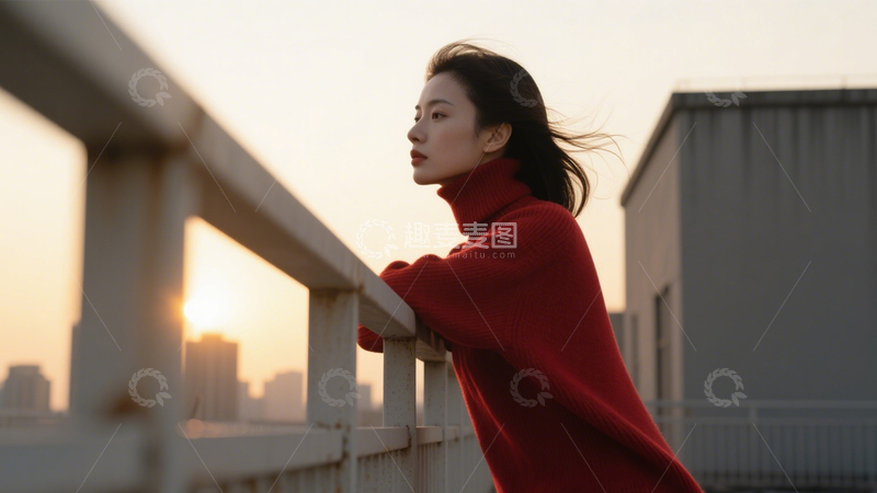 高清大图下载【趣麦麦图】天台落日静谧时刻3