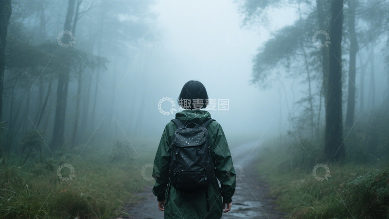 高清大图下载【趣麦麦图】雾林徒步神秘之旅1