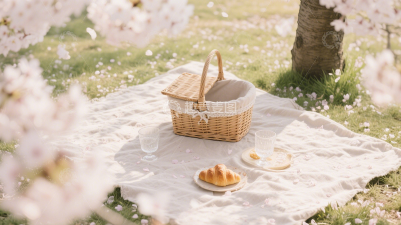高清大图下载【趣麦麦图】春日野餐浪漫场景1