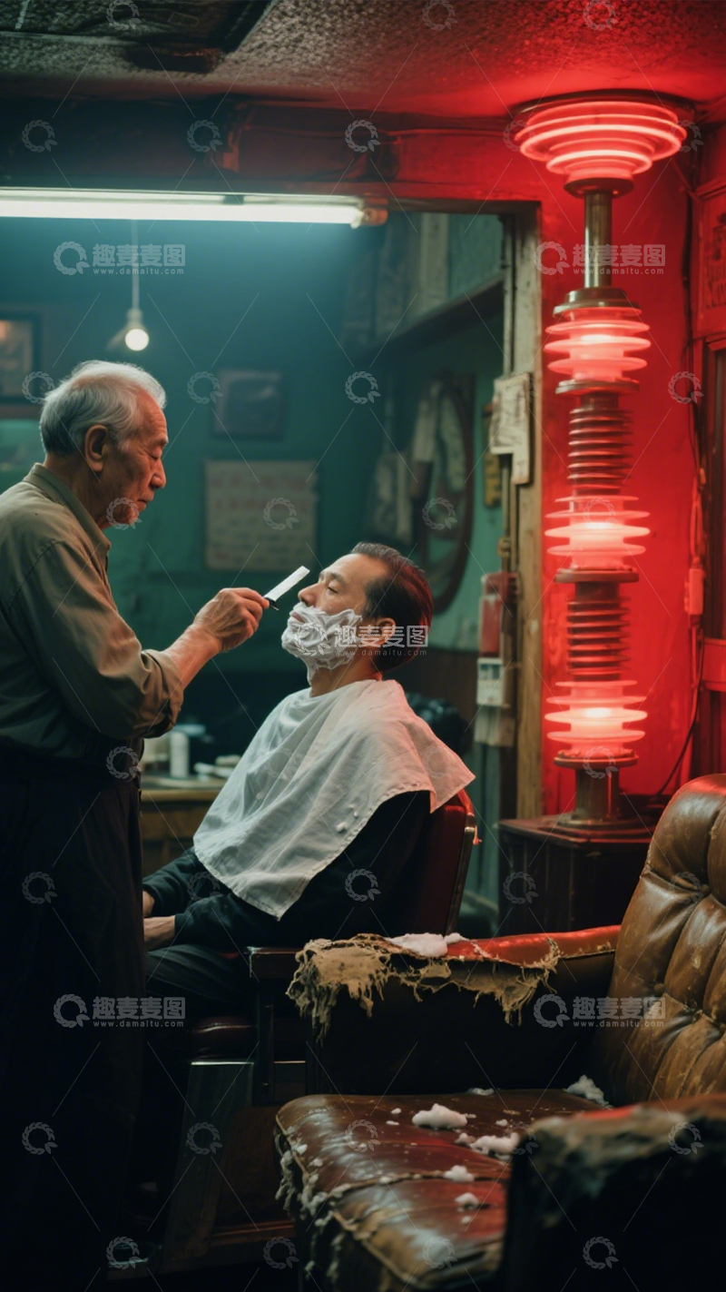高清大图下载【趣麦麦图】老式理发店复古时光3