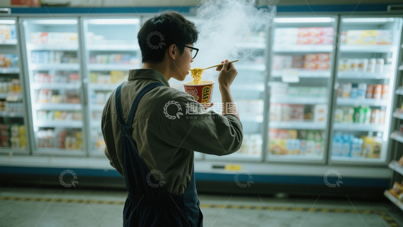 高清大图下载【趣麦麦图】便利店泡面忙碌时刻2