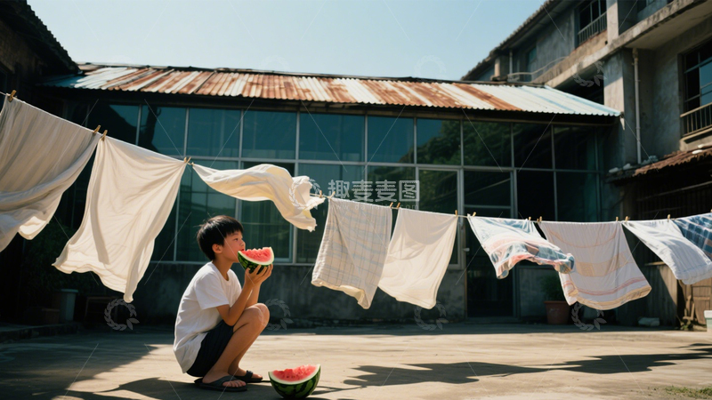 高清大图下载【趣麦麦图】夏日西瓜童年回忆2