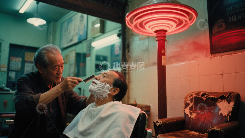 高清大图下载【趣麦麦图】老式理发店复古时光