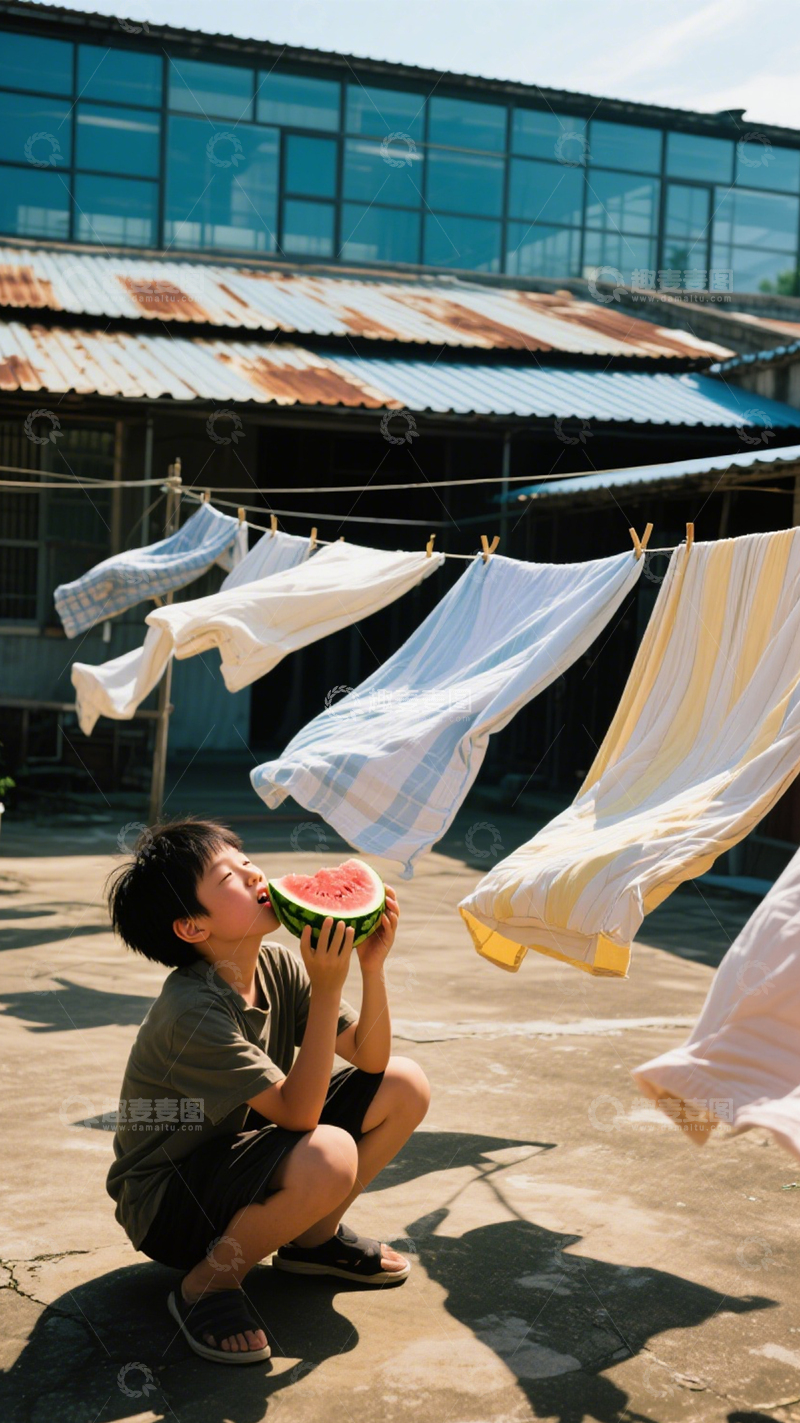 高清大图下载【趣麦麦图】夏日西瓜童年回忆1