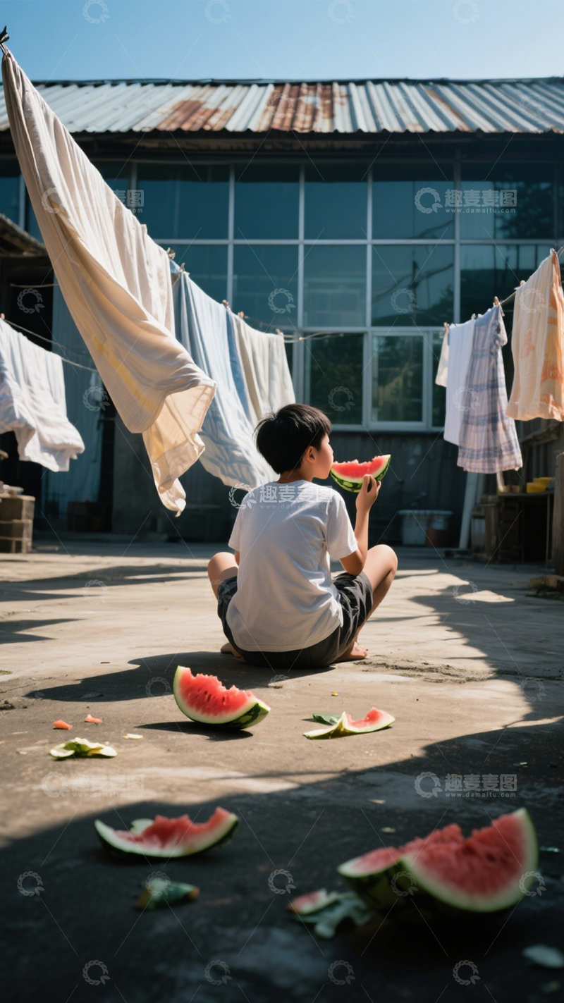 高清大图下载【趣麦麦图】夏日西瓜童年回忆3