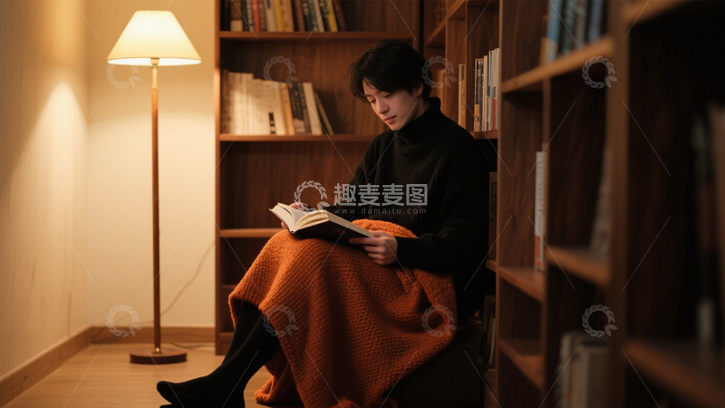 高清大图下载【趣麦麦图】阅读台灯静谧氛围