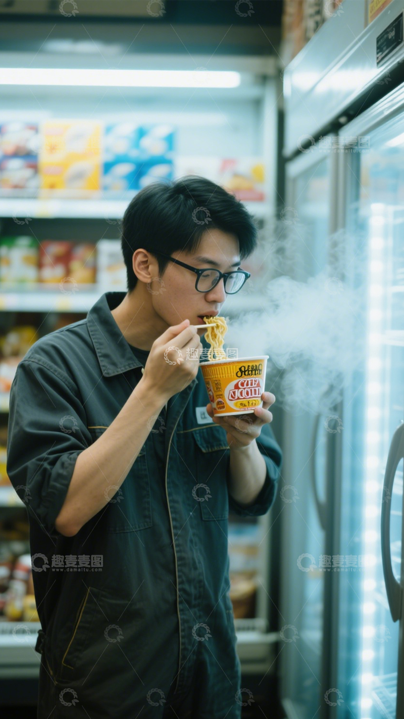 高清大图下载【趣麦麦图】便利店泡面忙碌时刻3