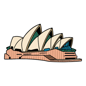 悉尼歌剧院手绘插画