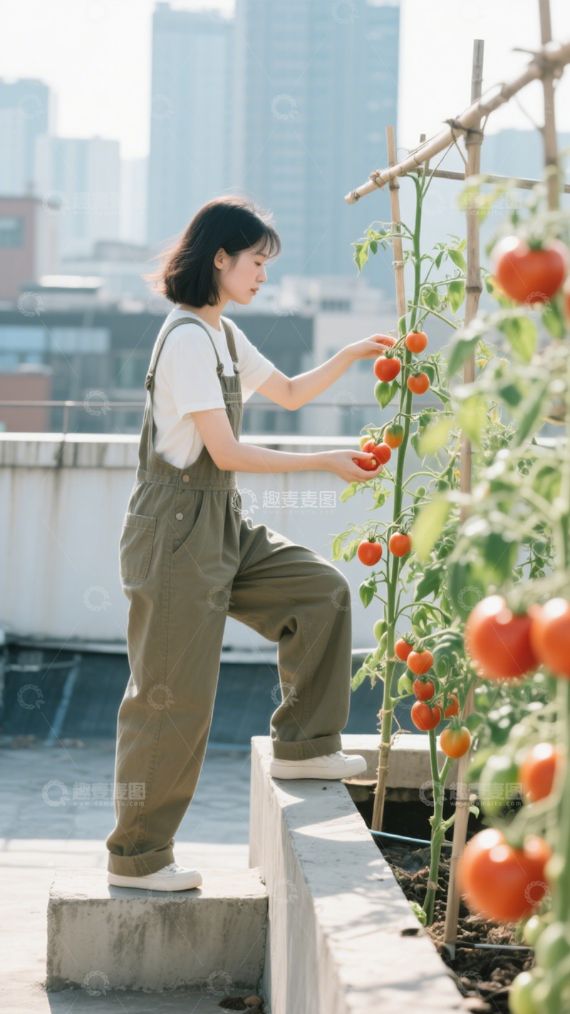 高清大图下载【趣麦麦图】天台种植补光时刻