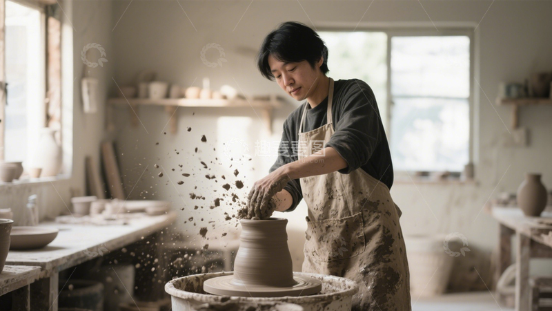 高清大图下载【趣麦麦图】陶艺拉坯打光记录3