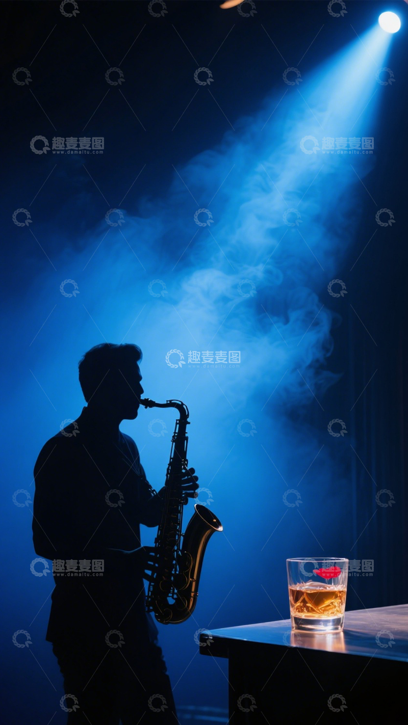 高清大图下载【趣麦麦图】爵士萨克斯追光时刻2