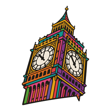 大本钟手绘插画