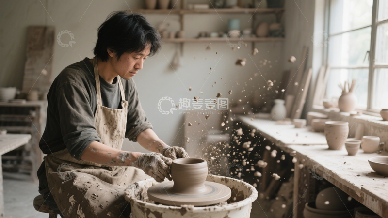 高清大图下载【趣麦麦图】陶艺拉坯打光记录2