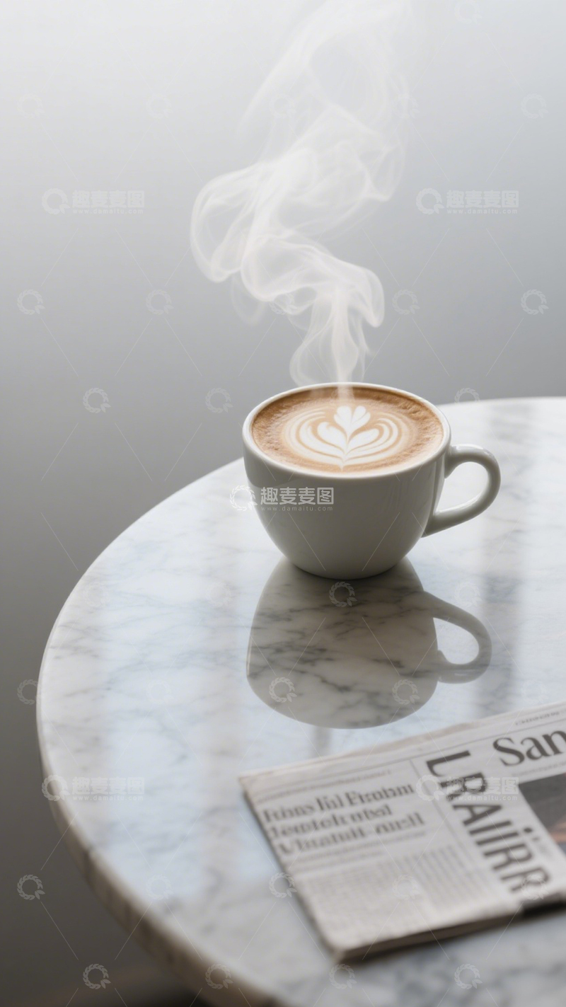 高清大图下载【趣麦麦图】咖啡拉花闲适时刻3