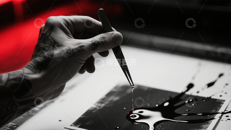 高清大图下载【趣麦麦图】暗房摄影红光灯影