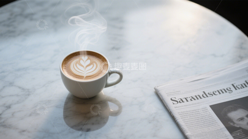 高清大图下载【趣麦麦图】咖啡拉花闲适时刻2