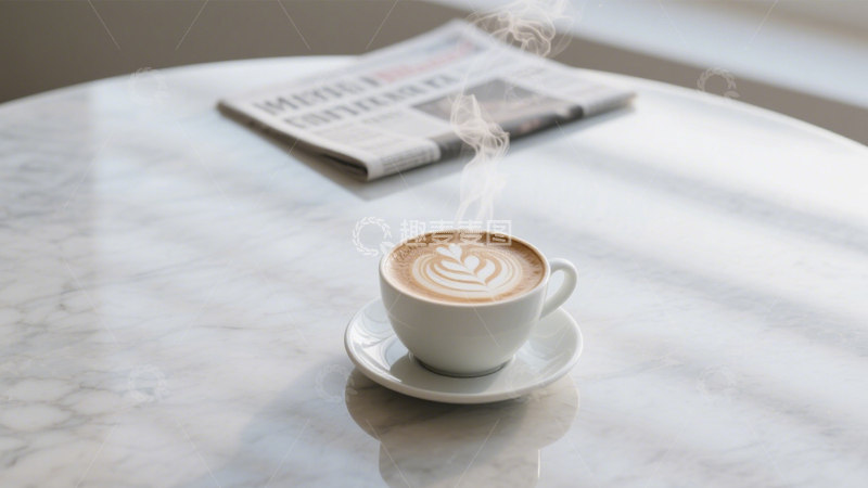 高清大图下载【趣麦麦图】咖啡拉花闲适时刻