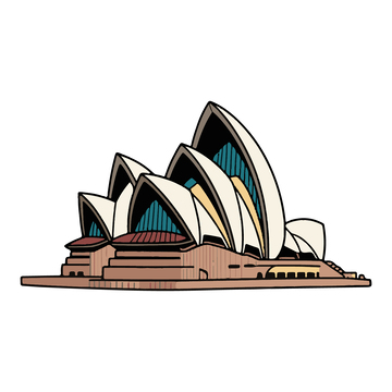 悉尼歌剧院手绘插画1
