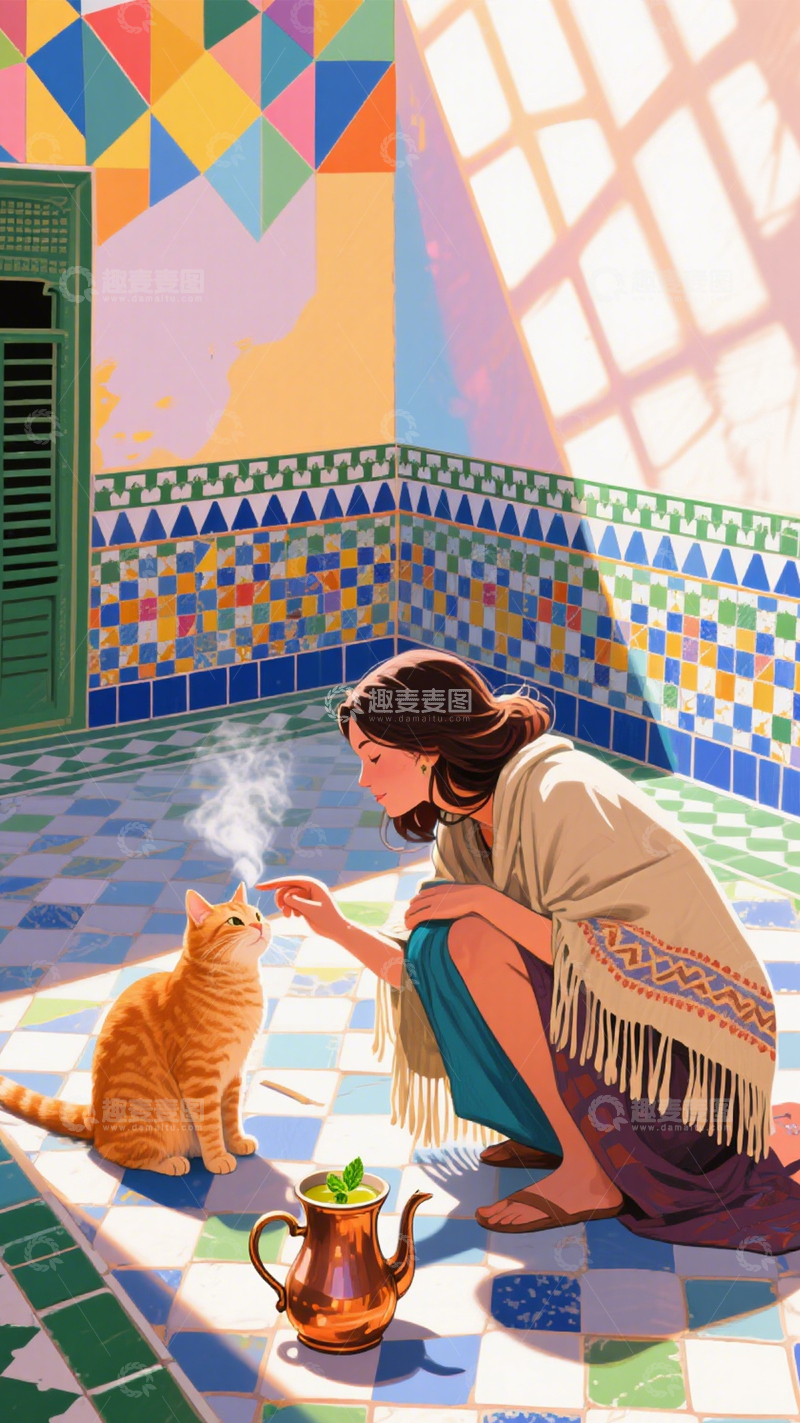 高清大图下载【趣麦麦图】庭院猫咪温情时光1