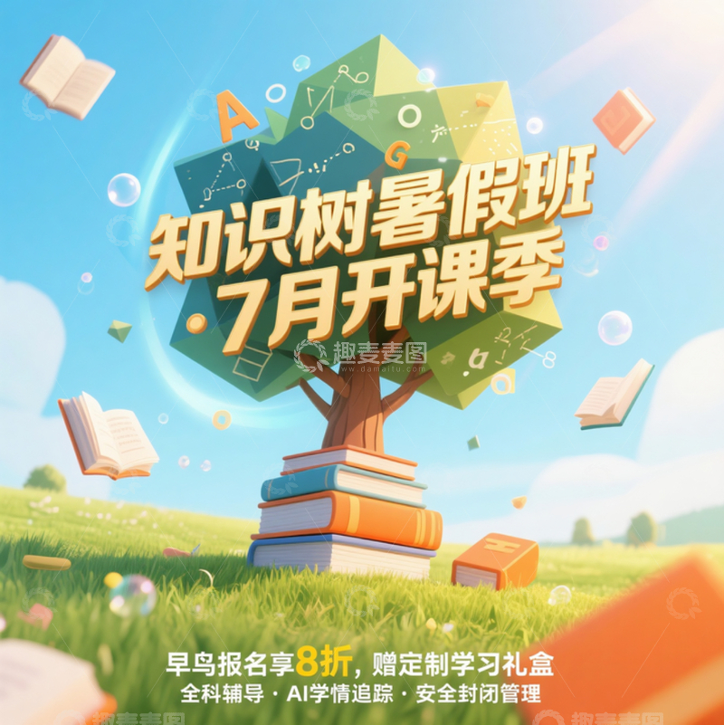 暑假班补习海报