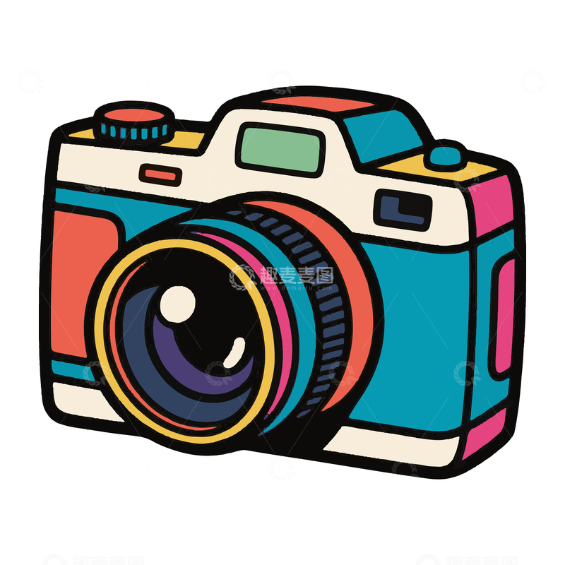 源文件下载【趣麦麦图】照相机卡通手绘插画