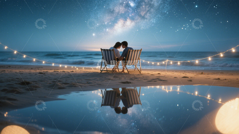 高清大图下载【趣麦麦图】露台星空浪漫情侣