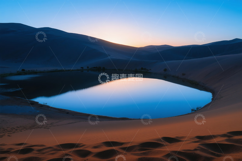 高清大图下载【趣麦麦图】俯瞰月牙泉翡翠湖水美景12