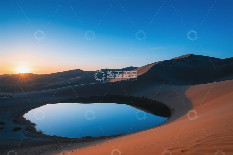 高清大图下载【趣麦麦图】俯瞰月牙泉翡翠湖水美景13