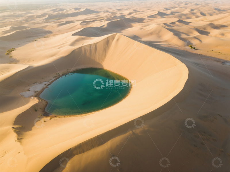 高清大图下载【趣麦麦图】俯瞰月牙泉翡翠湖水美景18