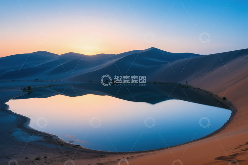 高清大图下载【趣麦麦图】俯瞰月牙泉翡翠湖水美景10