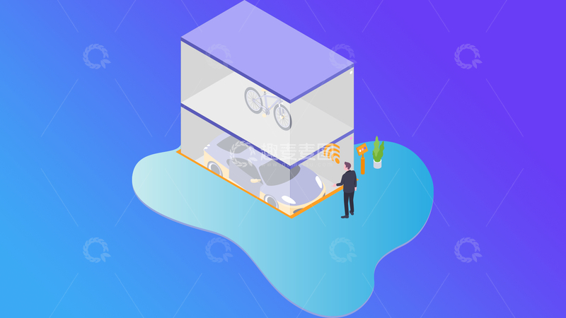 源文件下载【趣麦麦图】3D渲染人物停车场景汽车停放插画素材