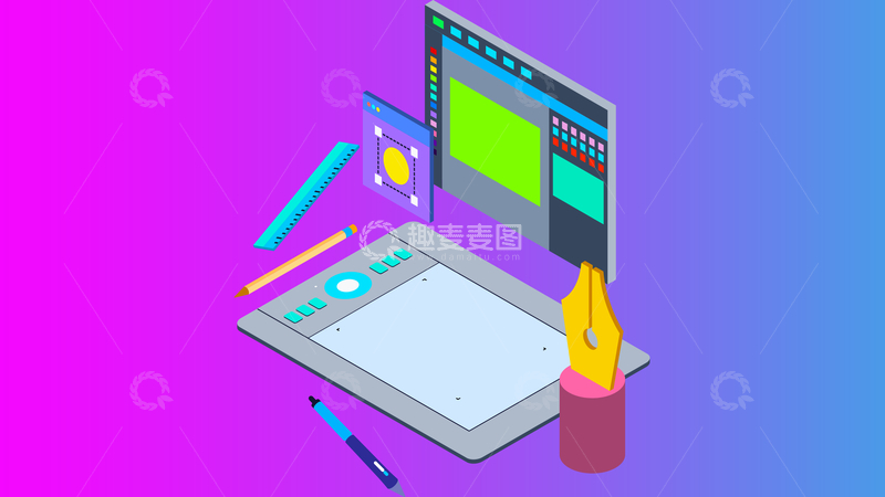 源文件下载【趣麦麦图】3D渲染设计绘图创作插画素材