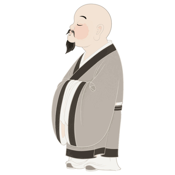 工笔风格古装老人手绘插画