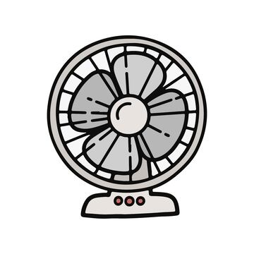 手绘电风扇插画简笔画