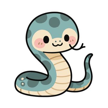 可爱卡通蛇手绘