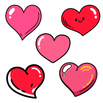 粉红爱心矢量元素
