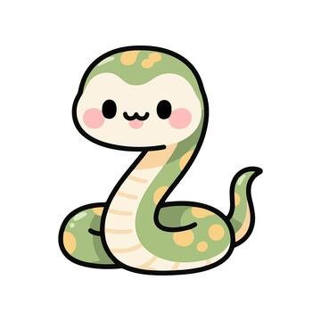可爱青蛇手绘插画