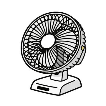 台式电风扇手绘插画