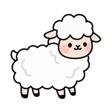 绵羊可爱卡通插画手绘