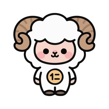 拟人可爱绵羊手绘