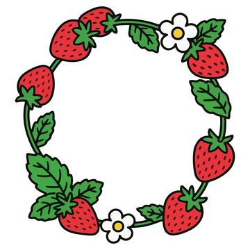 草莓卡通边框花圈
