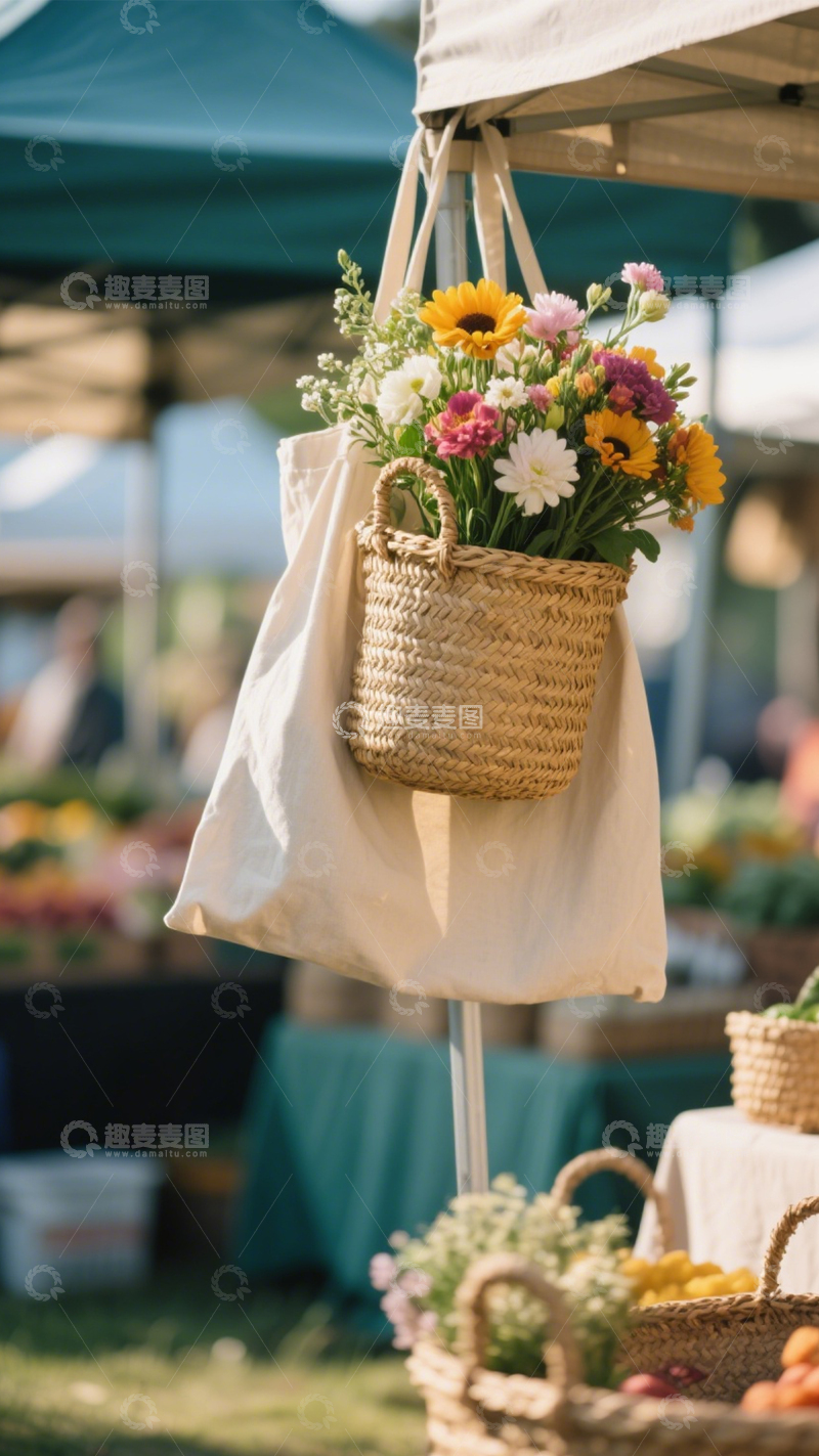 高清大图下载【趣麦麦图】集市鲜花生活美好3