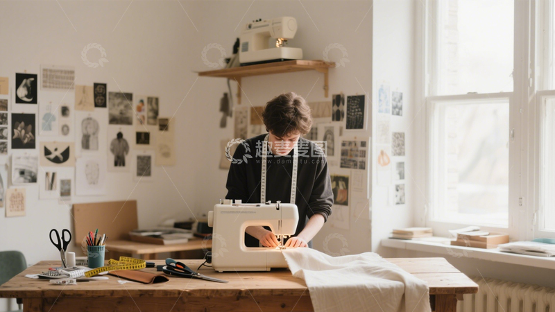 高清大图下载【趣麦麦图】手工缝纫匠心专注