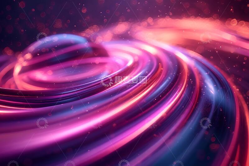 高清大图下载【趣麦麦图】粉红色和紫色抽象背景与椭圆形光的轨迹。2