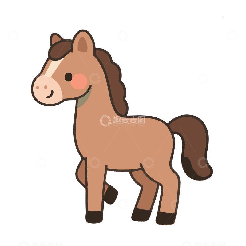 源文件下载【趣麦麦图】可爱卡通马儿手绘