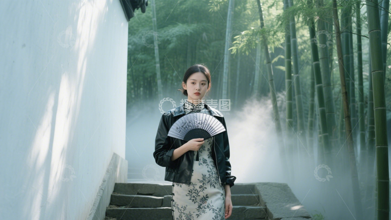 高清大图下载【趣麦麦图】国风旗袍典雅复古