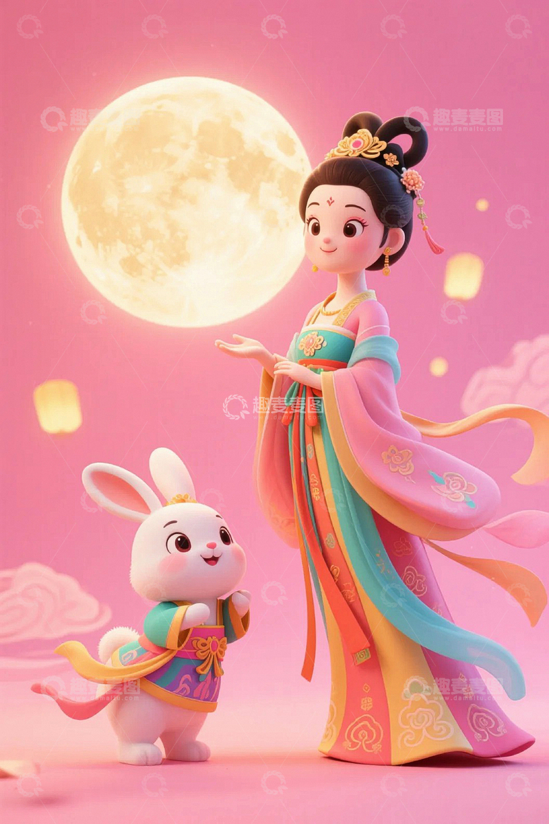 高清大图下载【趣麦麦图】中秋节嫦娥人物109