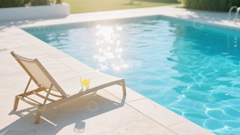 高清大图下载【趣麦麦图】泳池夏日闲适光影1